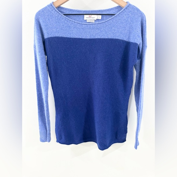 Vineyard Vines Cashmere Blend Two Tone Sweater Blue Size Small - Picture 4 of 6